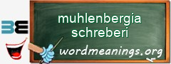 WordMeaning blackboard for muhlenbergia schreberi